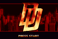 Daredevil title screen for GameBoy Advance